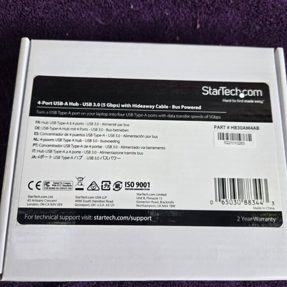 StarTech: 4-port, USB 3.2 Gen 1 (5Gbps) USB-C hub w/Cable Management - Picture 3 of 3